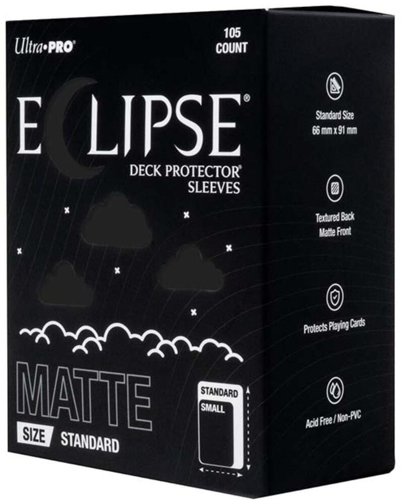 Eclipse Standard Matte Deck Protector Sleeves - Jet Black (105-Pack) - Ultra Pro Card Sleeves