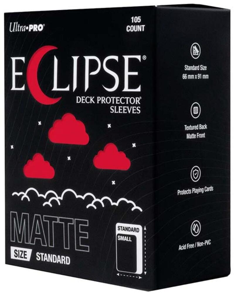 Eclipse Standard Matte Deck Protector Sleeves - Apple Red (105-Pack) - Ultra Pro Card Sleeves