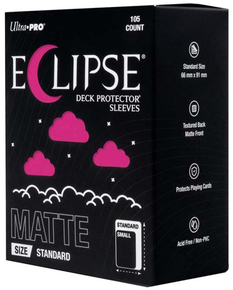 Eclipse Standard Matte Deck Protector Sleeves - Hot Pink (105-Pack) - Ultra Pro Card Sleeves