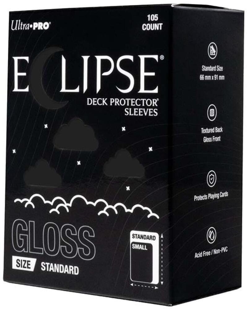 Eclipse Standard Gloss Deck Protector Sleeves - Jet Black (105-Pack) - Ultra Pro Card Sleeves