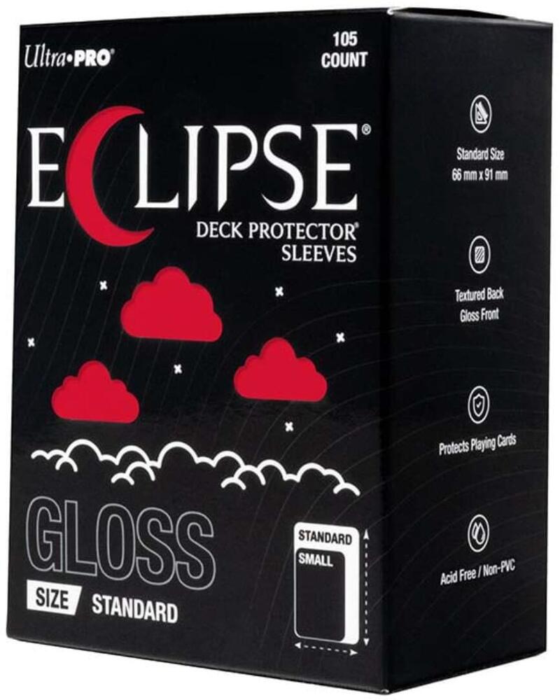Eclipse Standard Gloss Deck Protector Sleeves - Apple Red (105-Pack) - Ultra Pro Card Sleeves