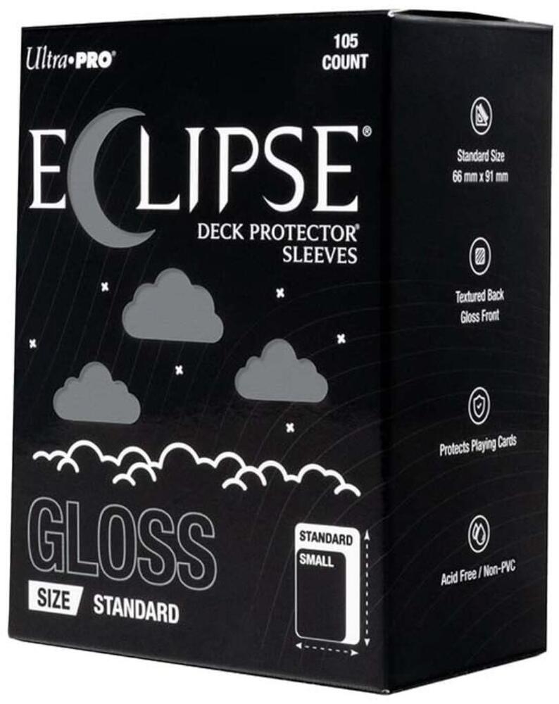 Eclipse Standard Gloss Deck Protector Sleeves - Smoke Grey (105-Pack) - Ultra Pro Card Sleeves