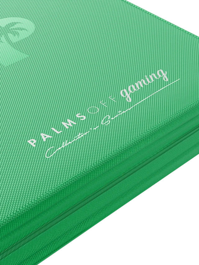 Palms Off Gaming - Collector's Series Top Loader Zip Binder- 4 pocket - 128 slots - CLEAR - Green - Image 3