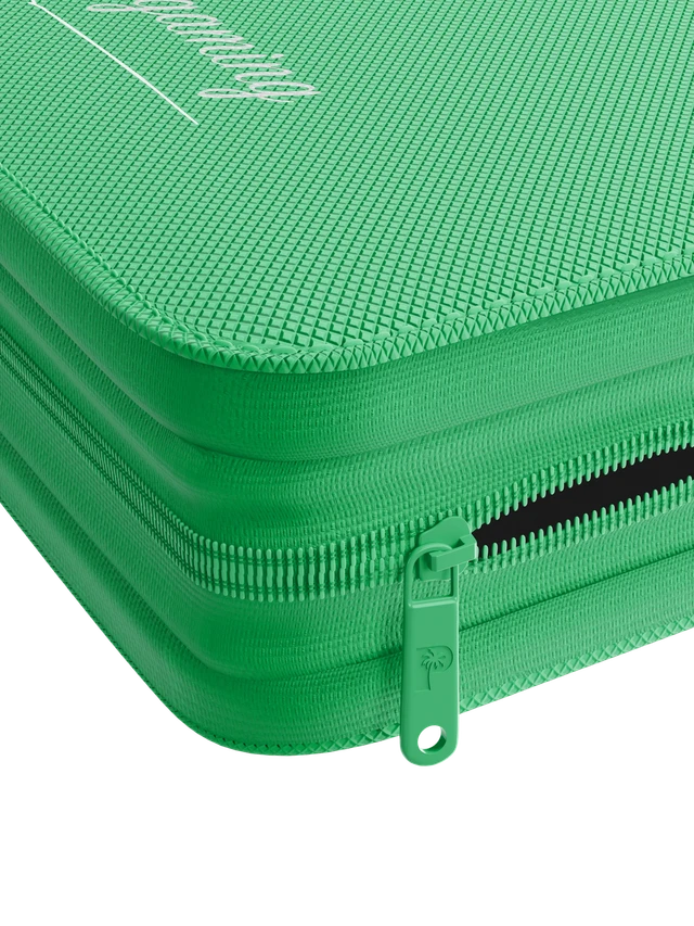 Palms Off Gaming - Collector's Series Top Loader Zip Binder- 4 pocket - 128 slots - CLEAR - Green - Image 2