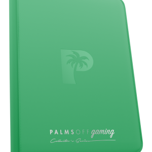 Palms Off Gaming - Collector's Series Top Loader Zip Binder - 9 pocket - 216 slots - CLEAR - Green